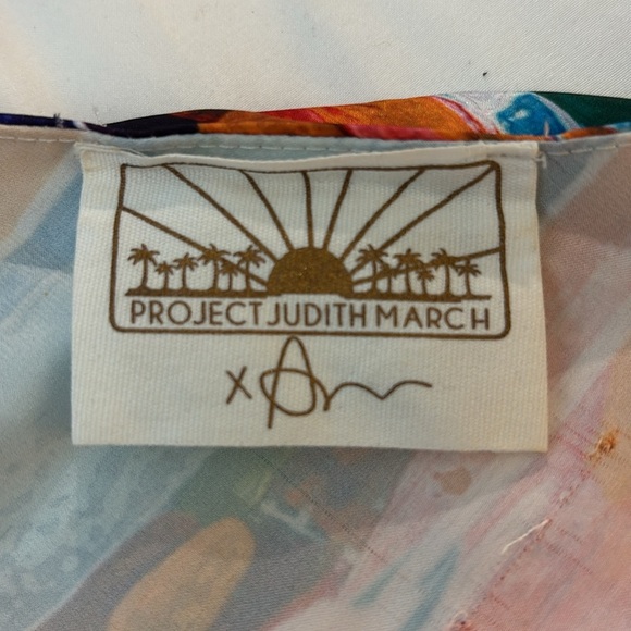 Judith March silky one shoulder colorful maxi dress with side slit, EUC! - Picture 8 of 10